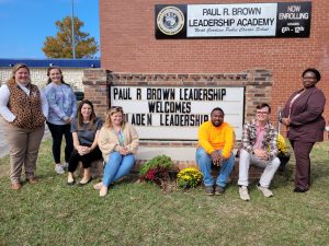 Leadership Bladen Class of 2022 at Paul R. Brown Academy. During this session, they visited the various educational institutions in the County. 