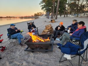 Relax around a campfire at White Lake and share tales of your adventures.